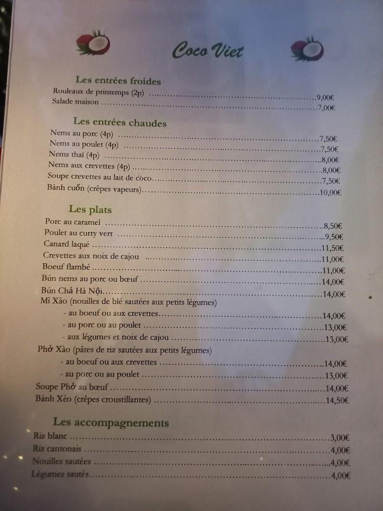 Coco Viet Restaurant - Menu Image 1
